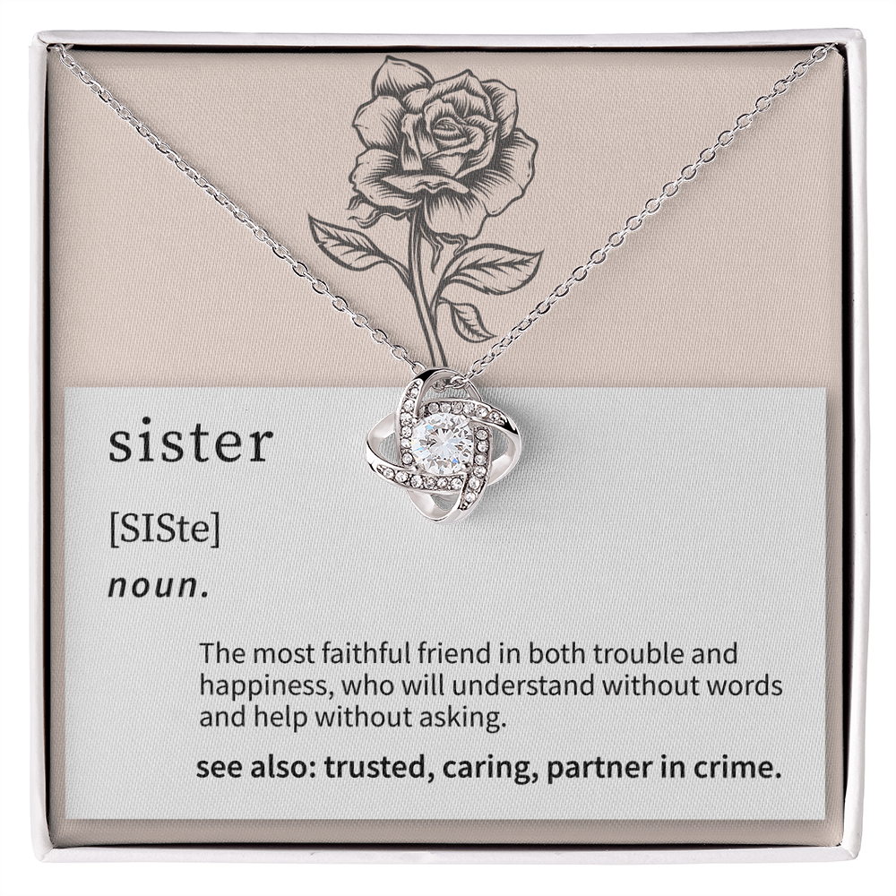 Sister Definition Love Knot Necklace - Beauty Belliss
